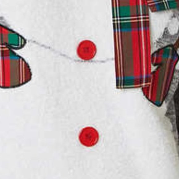 NWT To Be Jolly Holiday Ugly Sweater Gray Feather Snowman Body Real Plaid Scarf - Picture 7 of 11